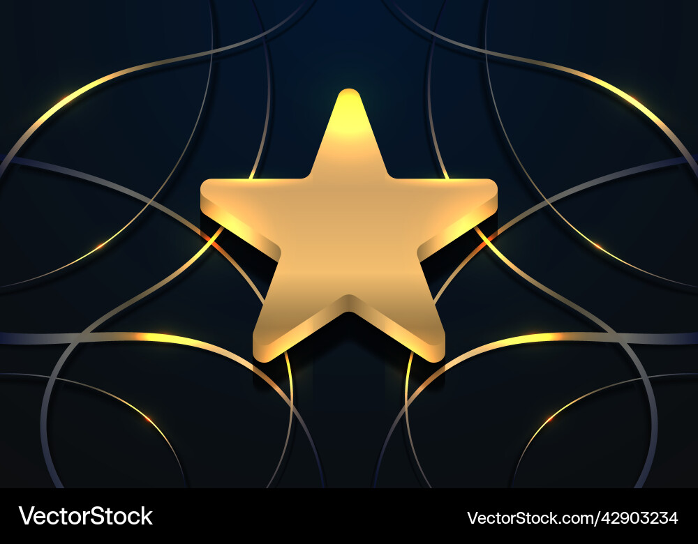 Luxury 3d golden star award badge with abstract Luxury 3d golden star award badge with abstract vector image
