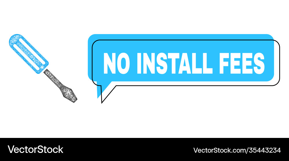 Misplaced no install fees speech balloon and net Misplaced no install fees speech balloon and net vector image