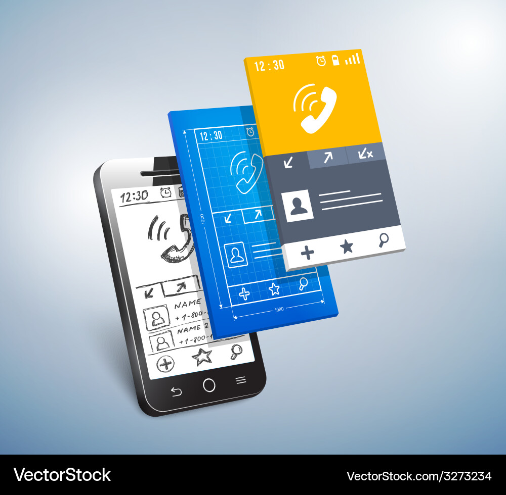 Mobile App Development Interface vector image