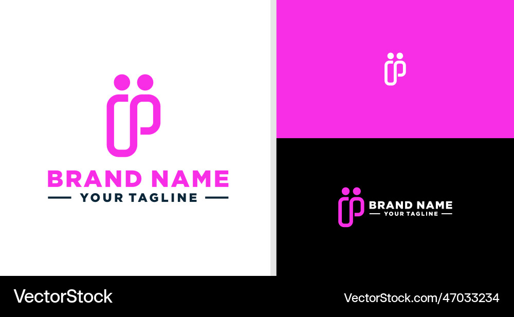 Pair P Logo: Connection & Unity vector image
