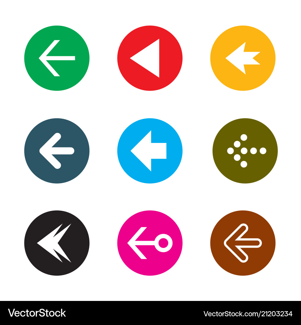 Set of color arrows collection buttons vector image