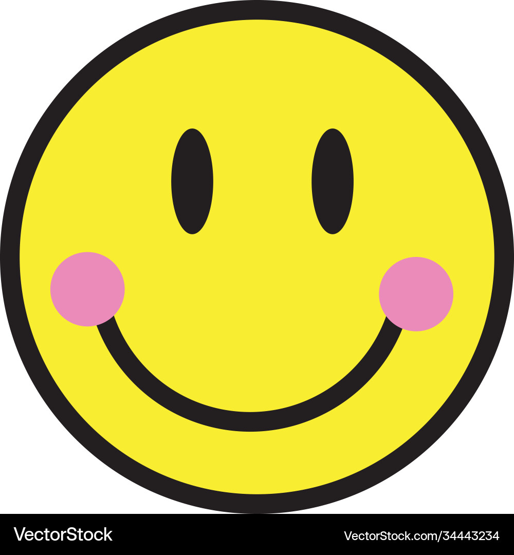 Smile emoji pop art style icon – Royalty-Free Vector | VectorStock, image size:1000x1080