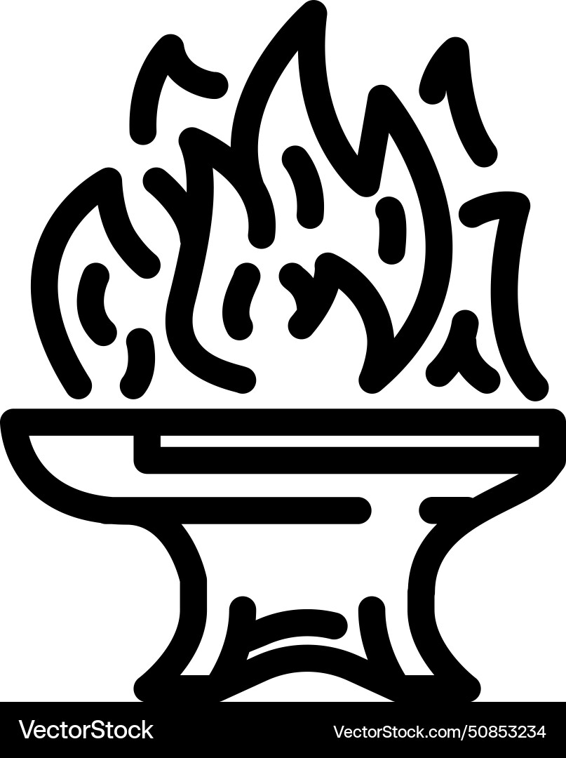 Smithing blacksmith metal line icon Royalty Free Vector