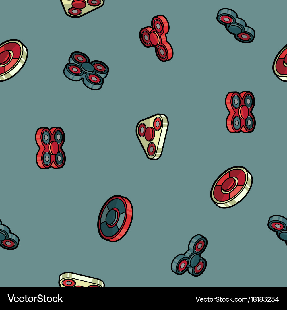 Spinners color outline isometric pattern Vector Image