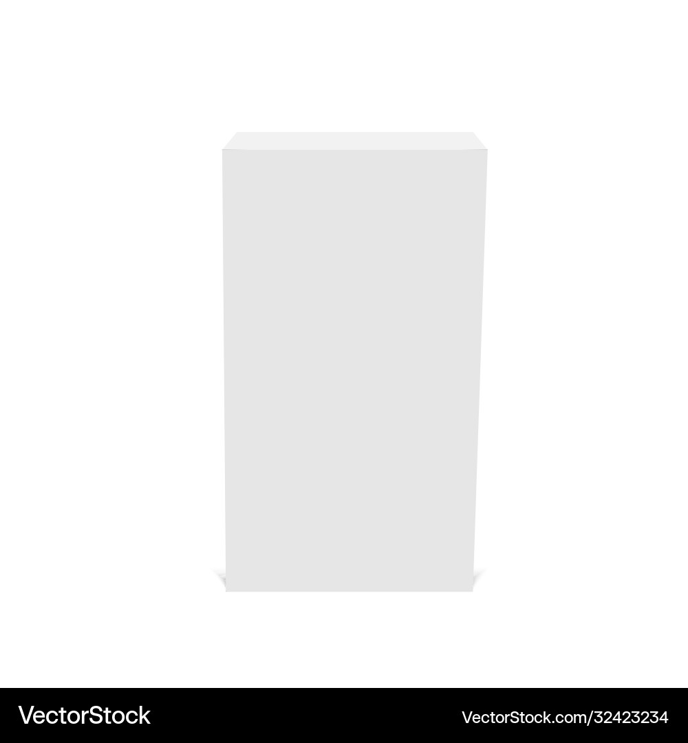 White rectangular package box mock up White rectangular package box mock up vector image