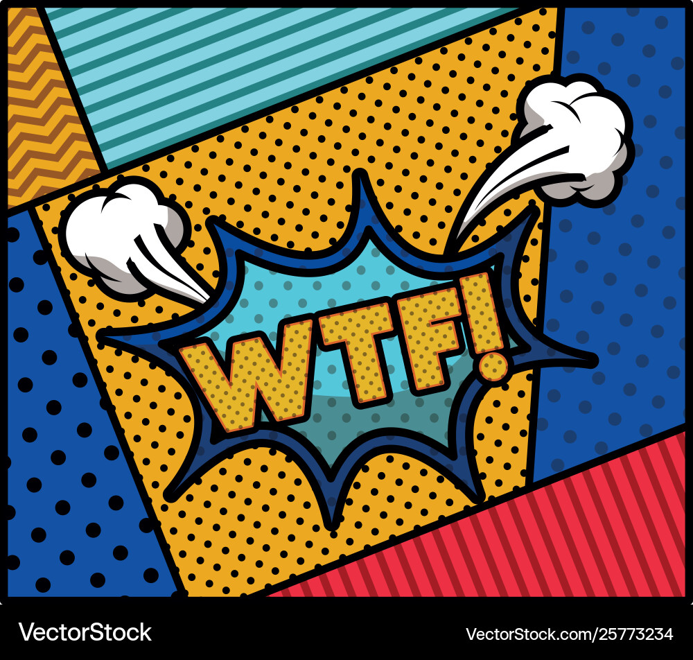 Wtf word pop art style expression Vector Image