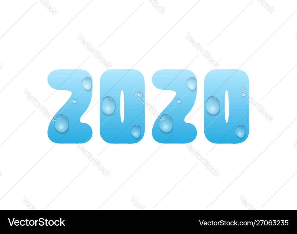 2020 blue water numbers 2020 blue water numbers vector image