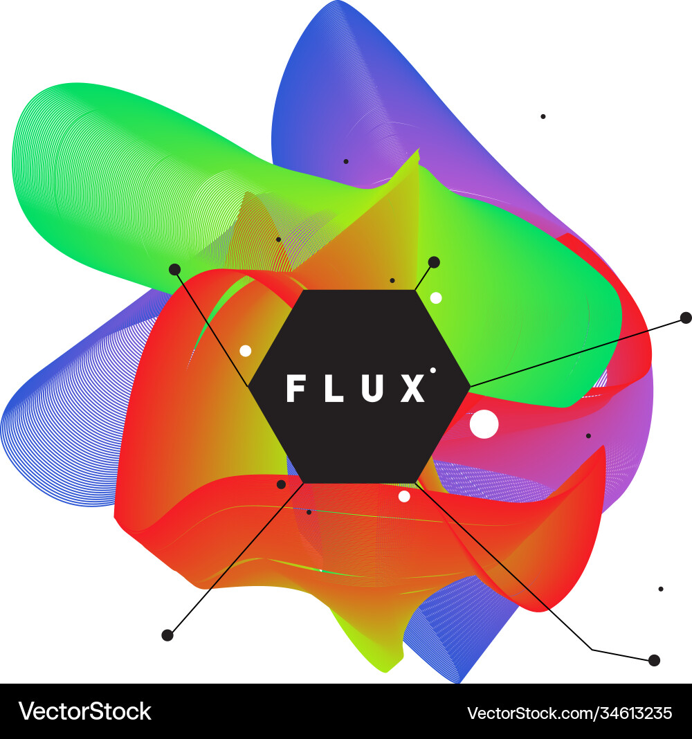 3d colorful wave background dynamic flux effect 3d colorful wave background dynamic flux effect vector image