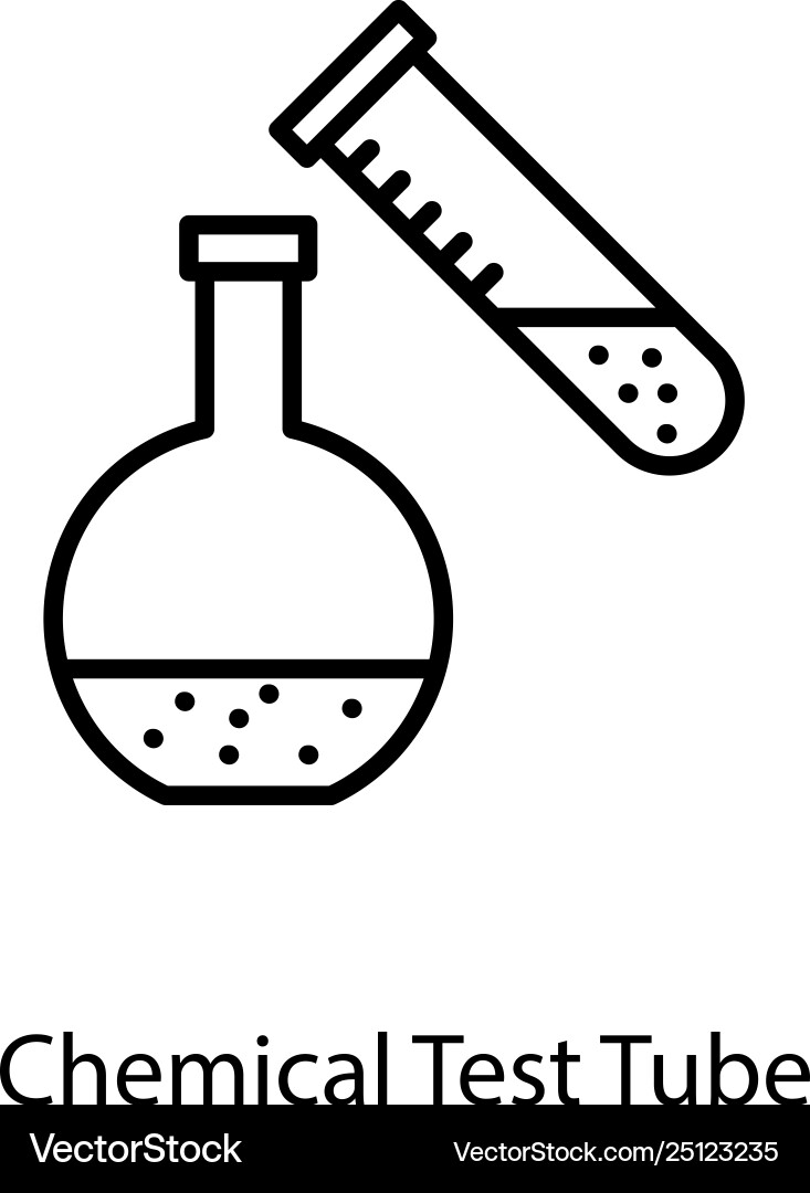 Chemical testing line icon lab practical Vector Image