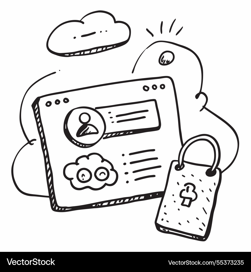 Cloud and user icon with access control wording Cloud and user icon with access control wording vector image