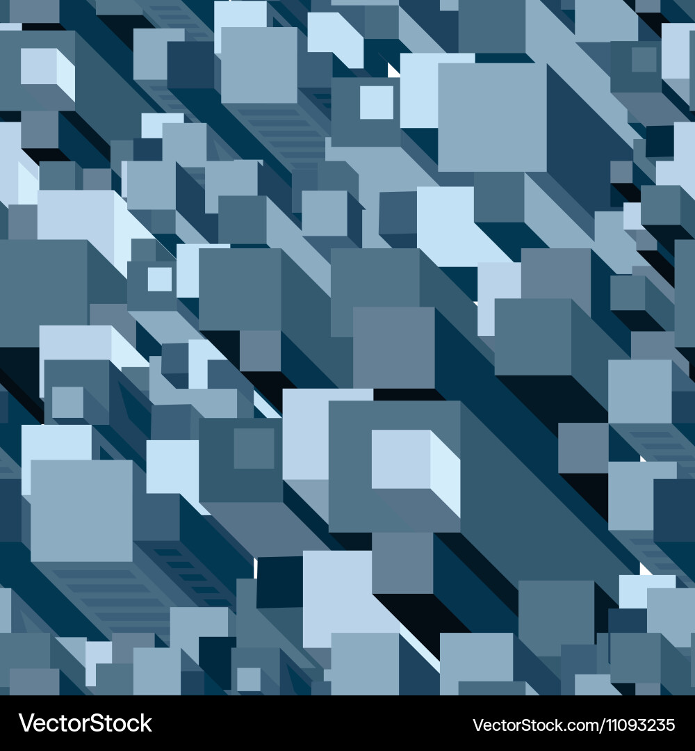 Grey Pixel Cityscape Pattern vector image
