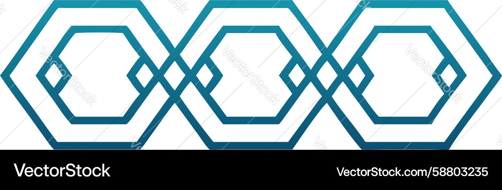 Hexagonal chain pattern geometric design element Vector Image