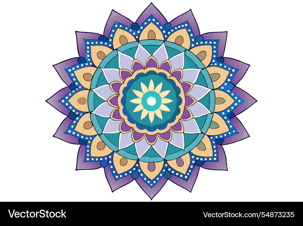Mandala design with intricate geometric patterns Vector Image