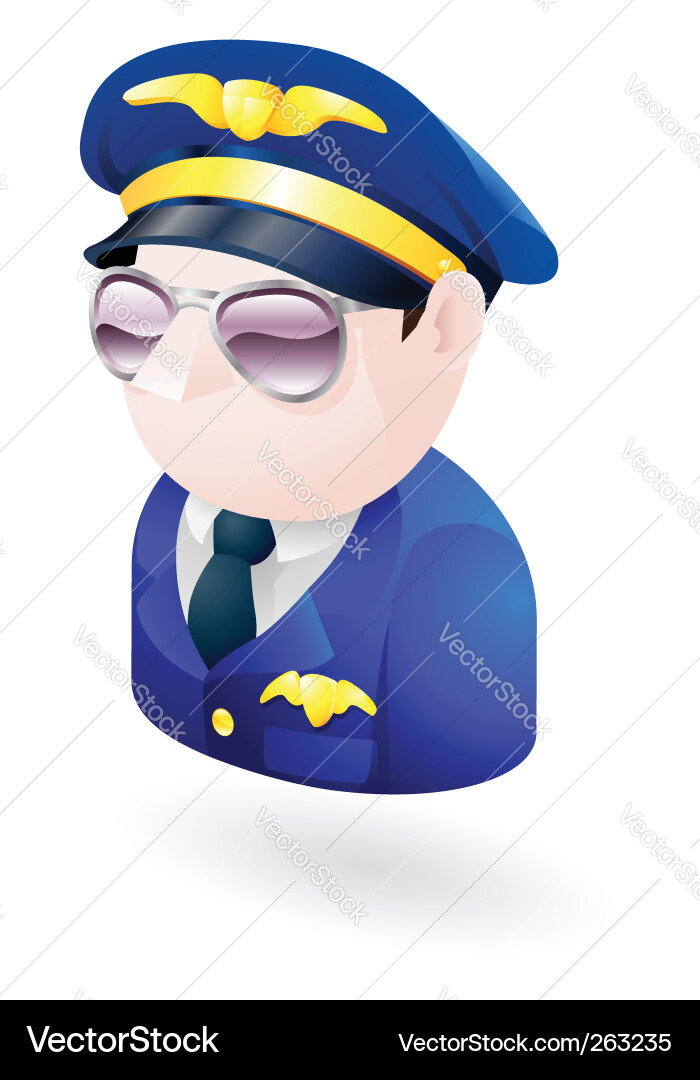 Pilot Character Vector Image