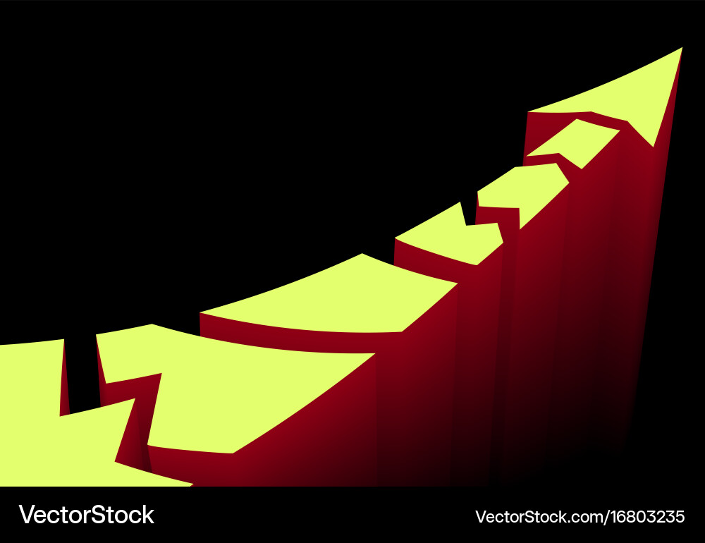 Red columns appear constitute an arrow indicating vector image