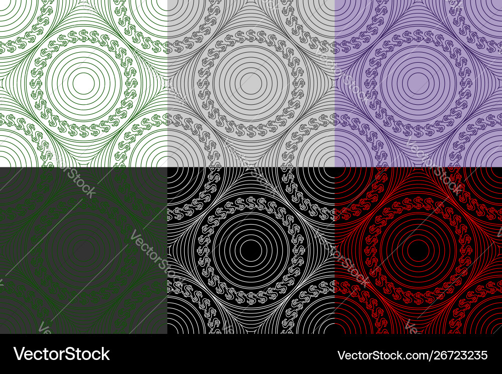 Seamless pattern symmetric figures and dollar Vector Image