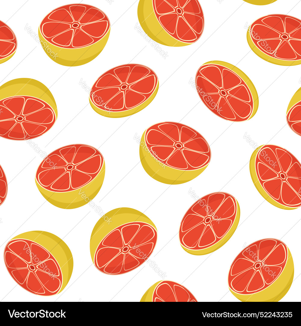 Seamless pattern with grapefruit image Vector Image