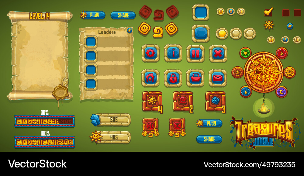 Set buttons bars boosters and other for computer vector image