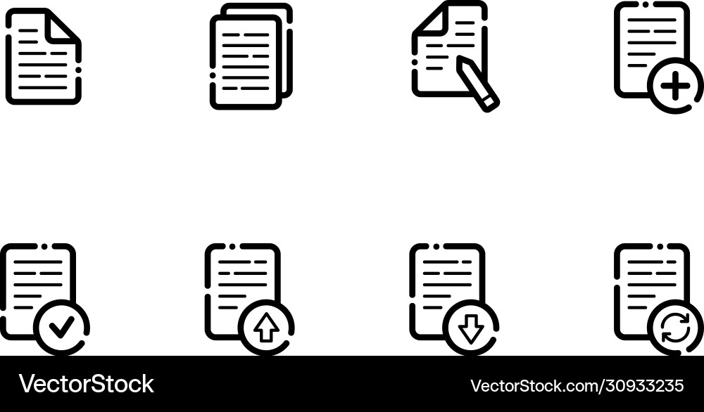Set file management document and administration Vector Image