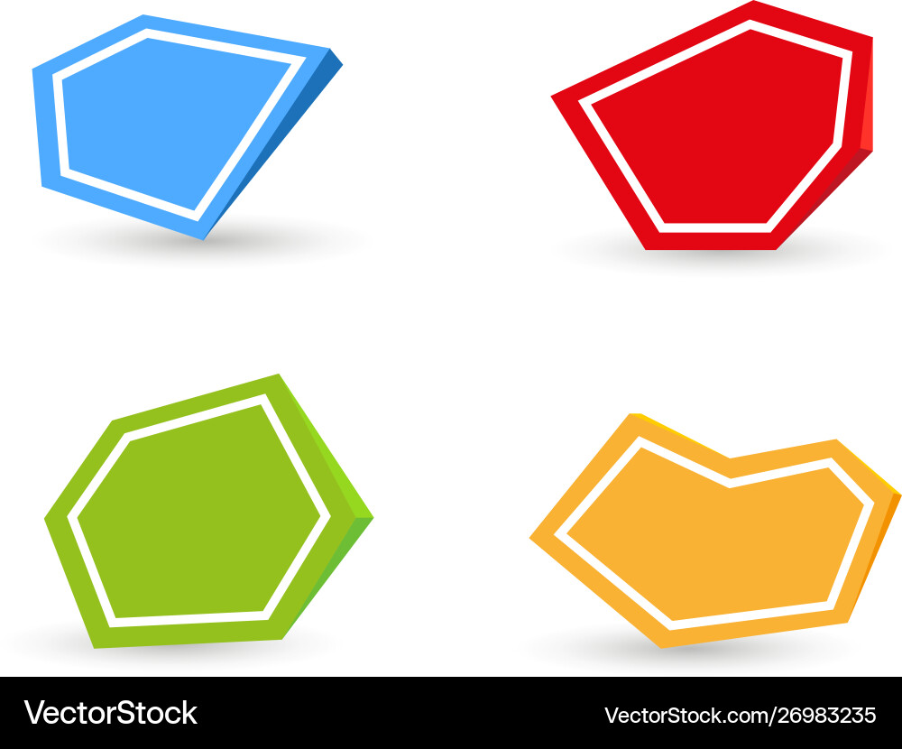 Set four color empty icons with shadow vector image