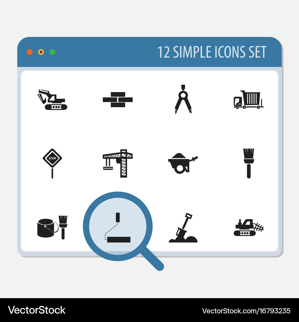 Set of 12 editable building icons includes vector image