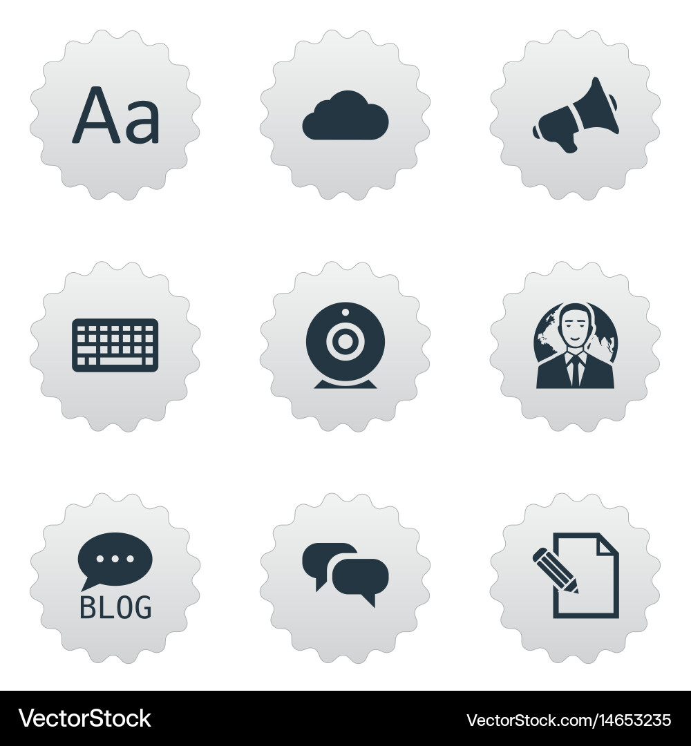 Set of simple user icons vector image