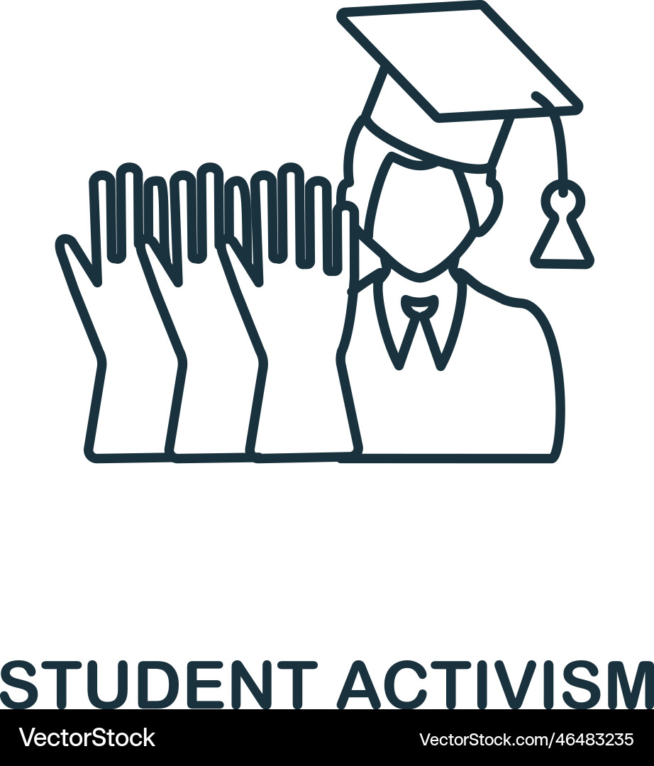 Student activism line icon simple element from Vector Image