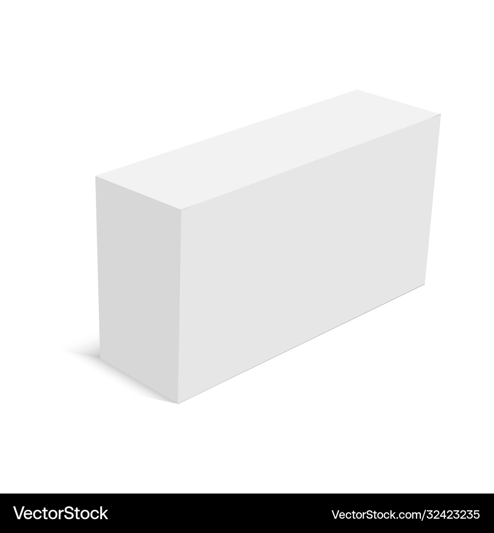 White rectangular package box mock up White rectangular package box mock up vector image
