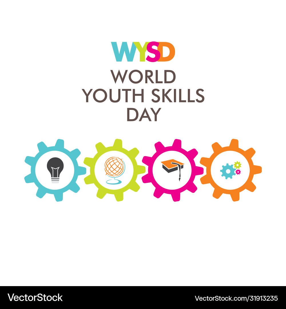 World youth skills day poster or banner design World youth skills day poster or banner design vector image