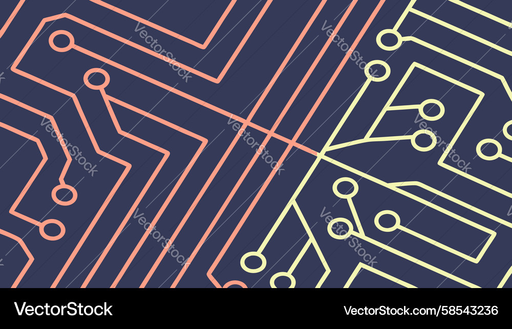 Abstract Circuit Network Pattern Vector Image