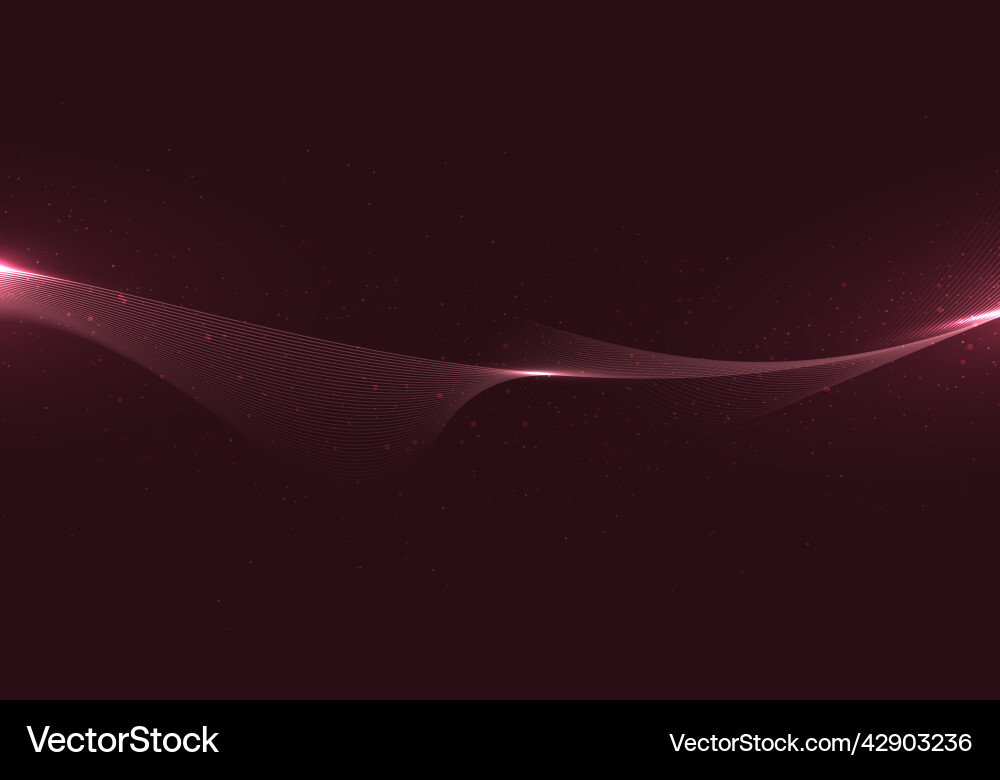 Abstract wavy lines with dots particles vector image