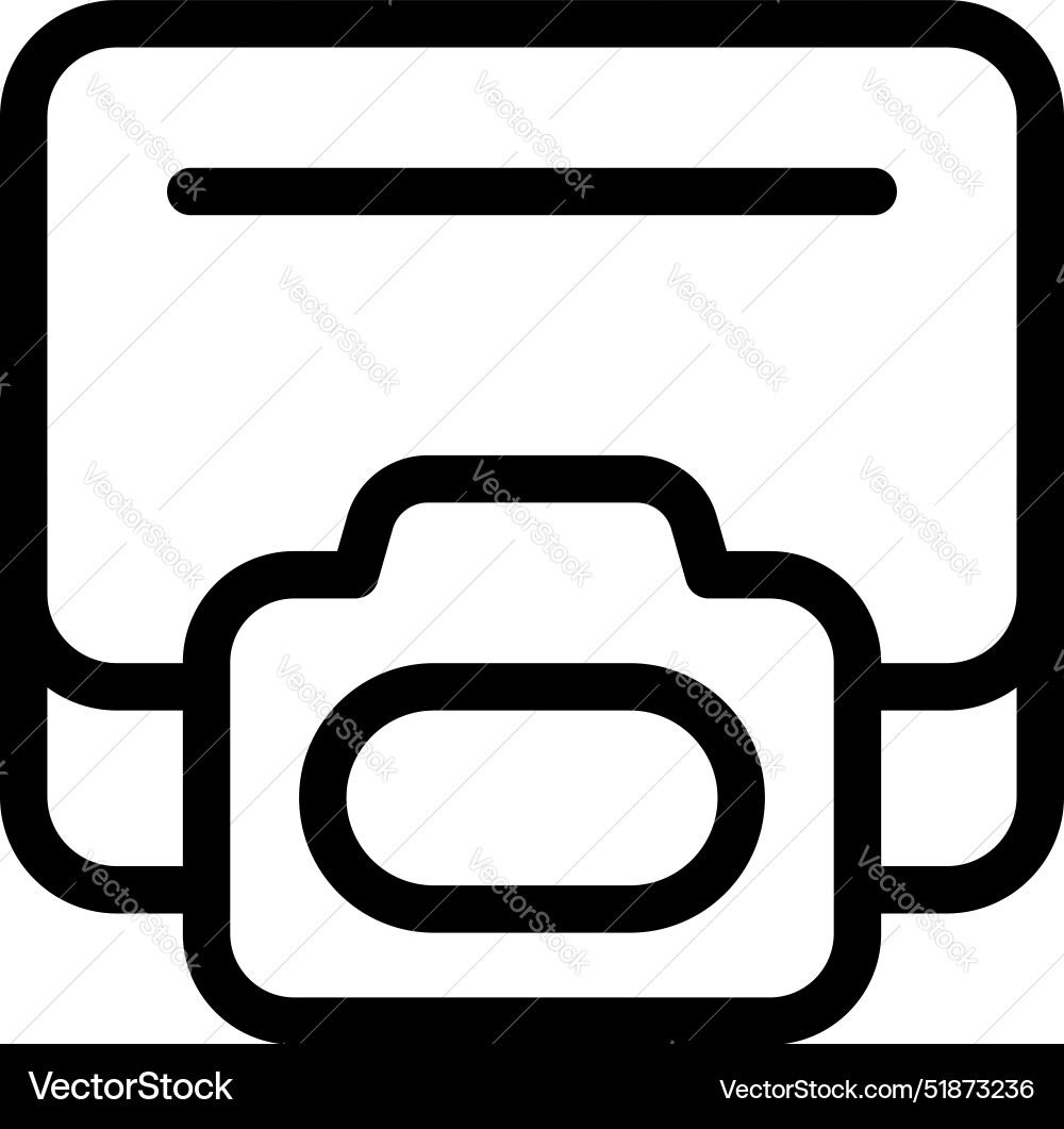 Camera icon overlapping memory card showing Vector Image