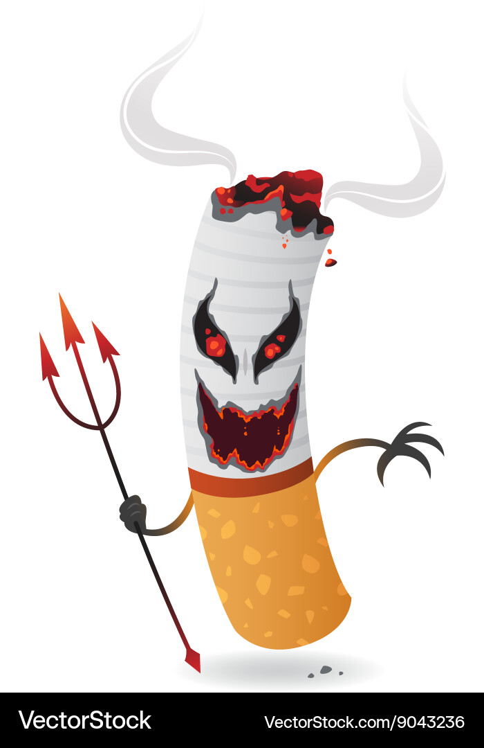 Cartoon Devil with Cigarette  Royalty-Free Vector | VectorStock