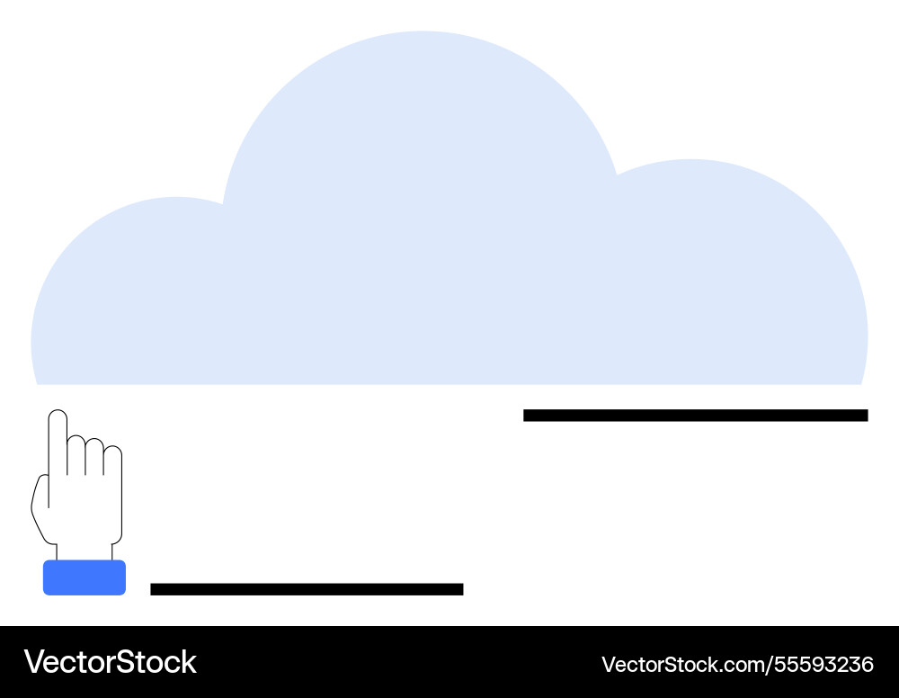 Cloud interaction concept with hand navigating vector image