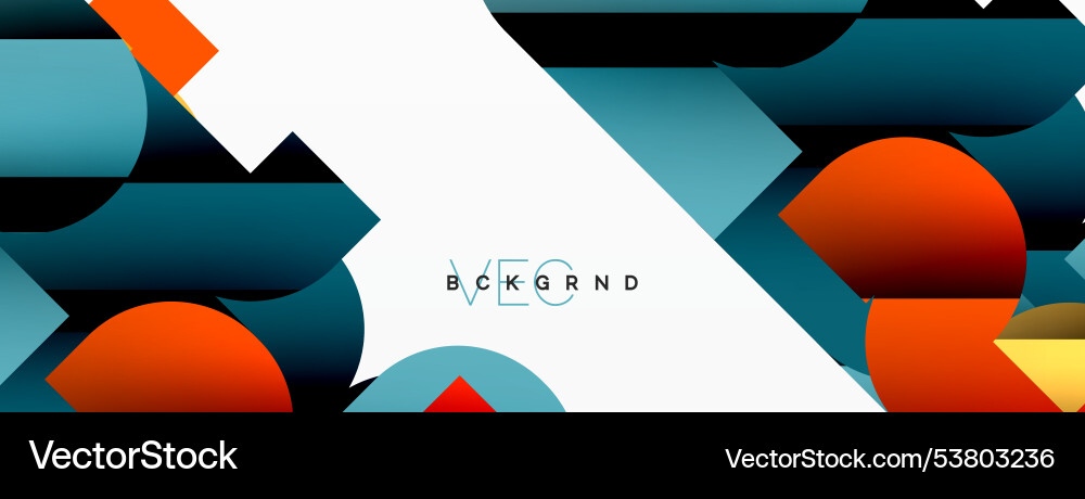 Colorful curve geometric shapes on white Vector Image