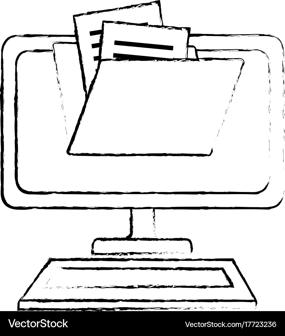 Computer desktop with folder Vector Image