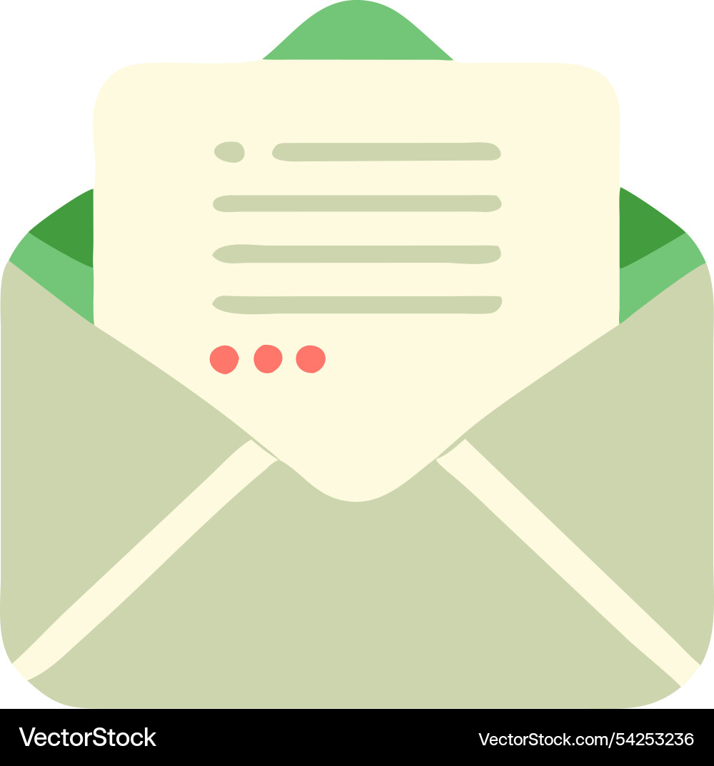 Envelope partially open Envelope partially open vector image