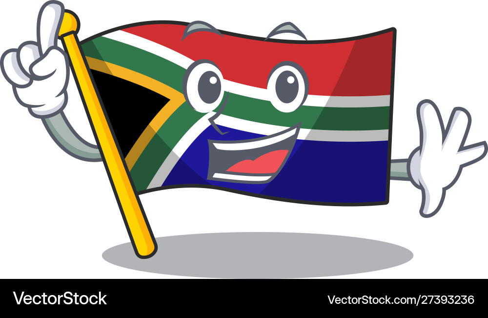 Finger Süd-Afrika-Flagge fliegt am Cartoon-Stahl Finger Süd-Afrika-Flagge fliegt am Cartoon-Stahl vektorbild