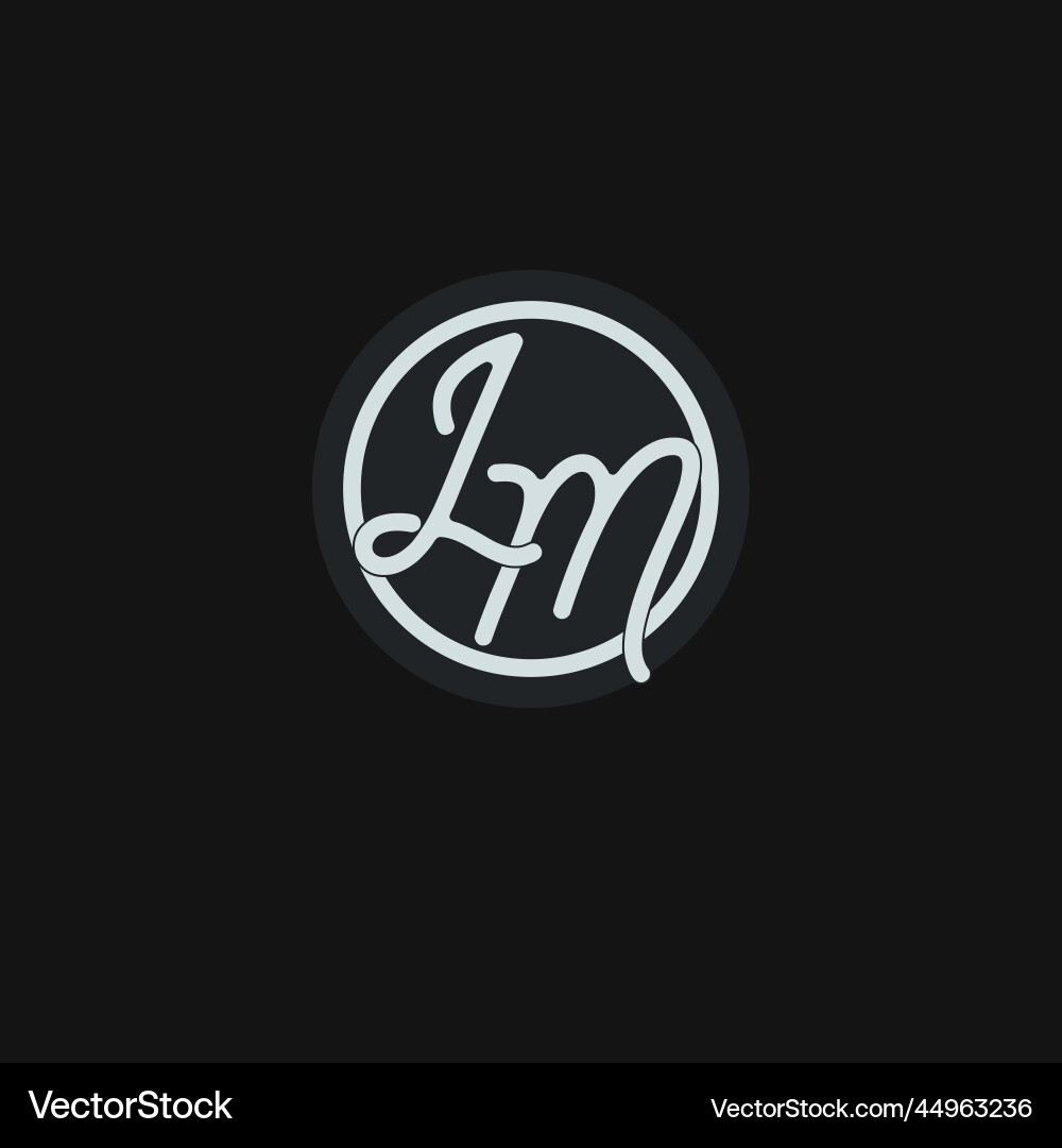 Initials lm logo monogram with simple circle line Vector Image