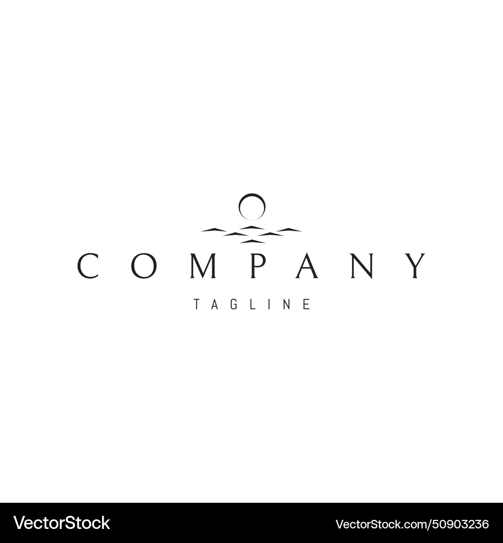 Logo with an abstract image of the midday Logo with an abstract image of the midday Vector Image