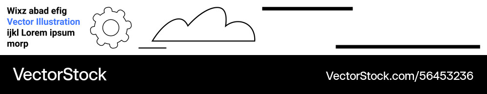 Minimal gear and cloud design with text elements Minimal gear and cloud design with text elements vector image