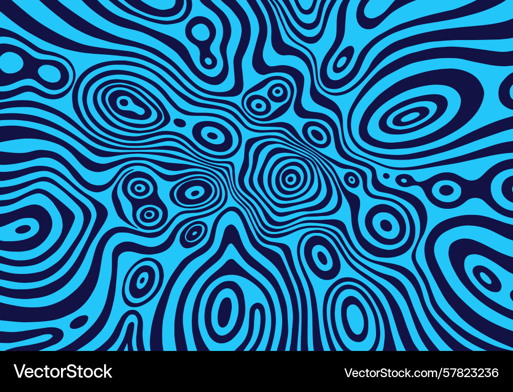 Psychedelic abstract topographic lines pattern Vector Image