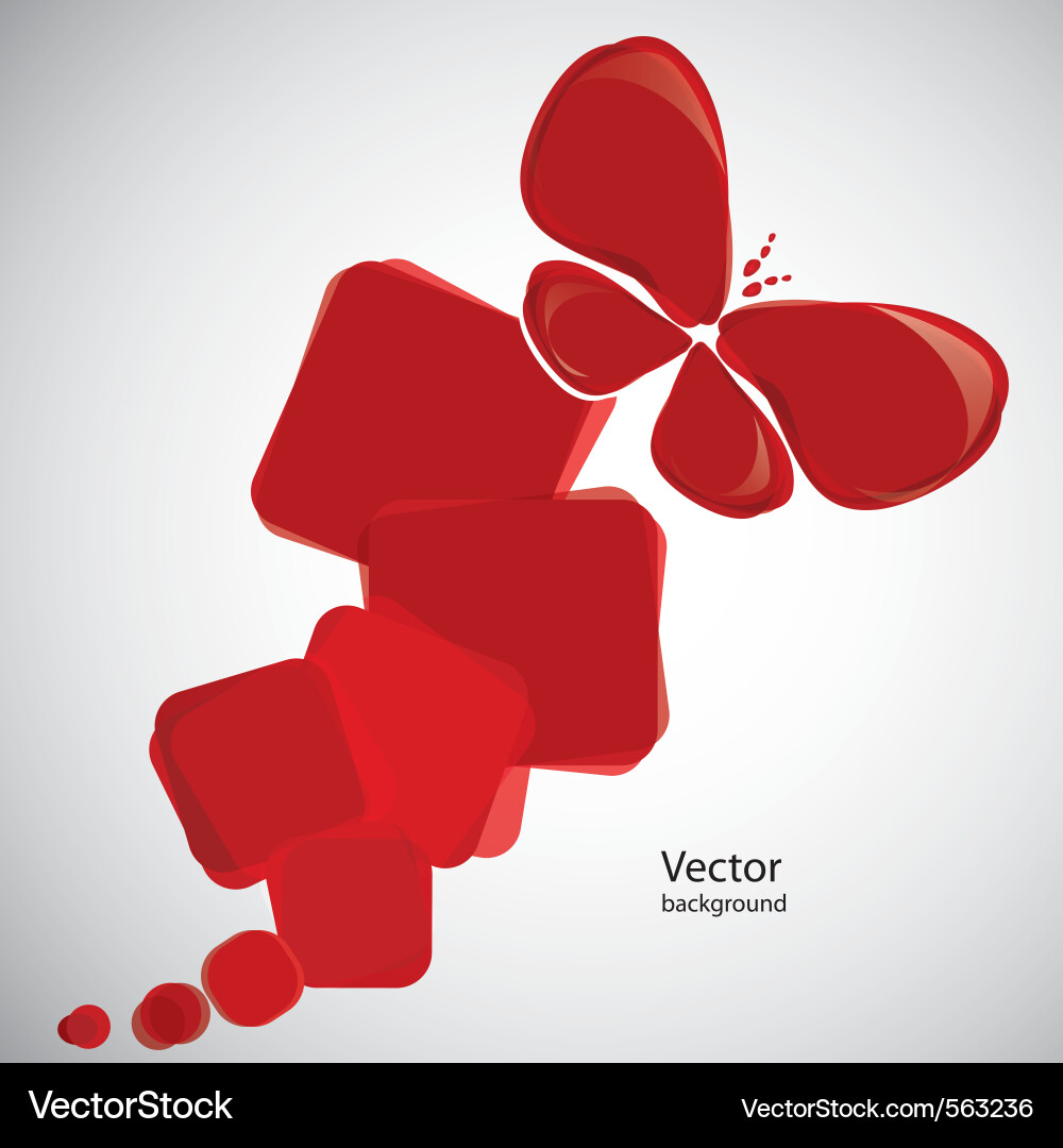Red Abstract Butterfly Background Vector Image