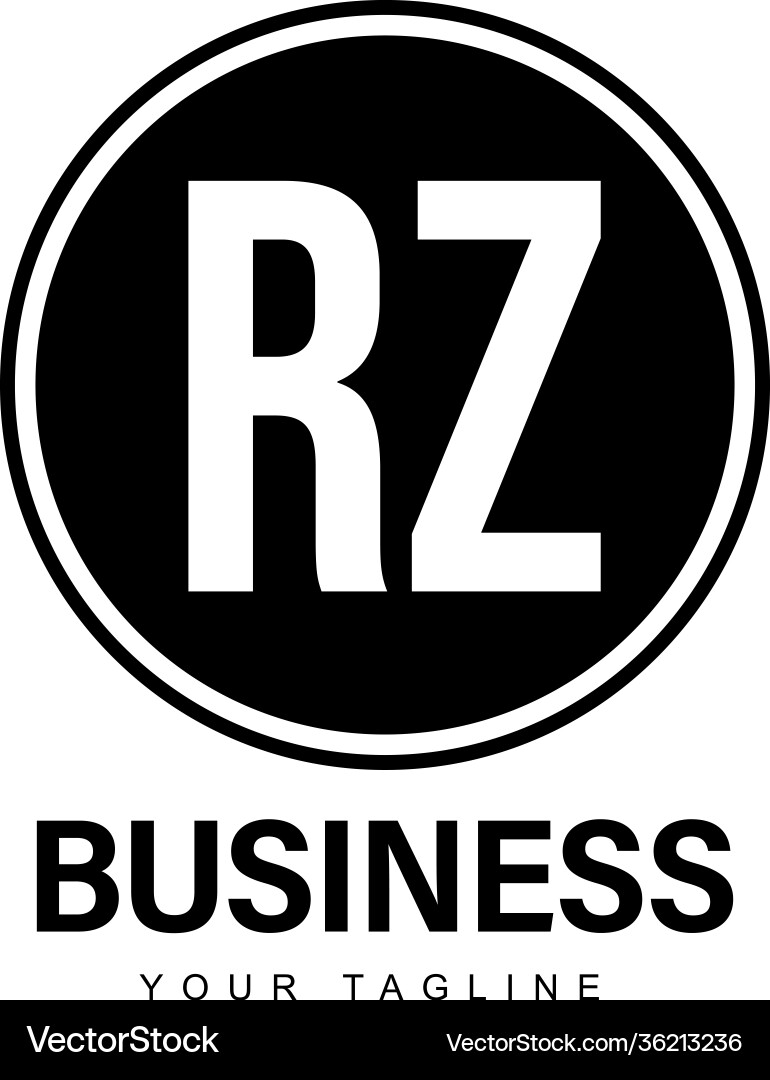 Rz initial a logo design with abstract style vector image