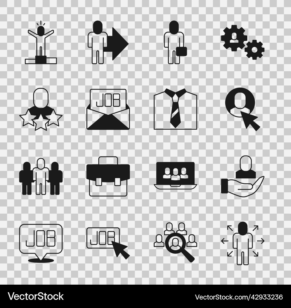 Set multitasking manager working worker Vector Image