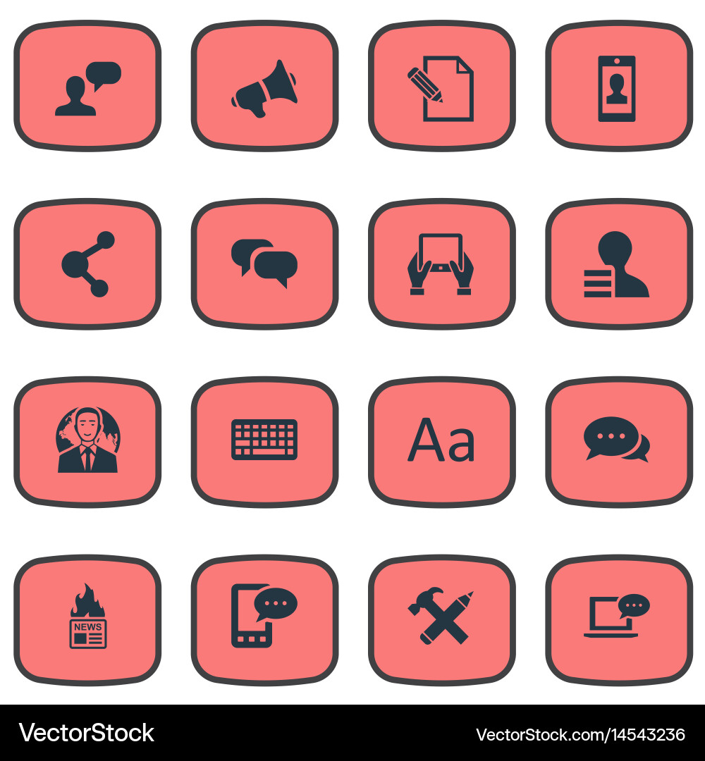 Set of simple blogging icons Vector Image