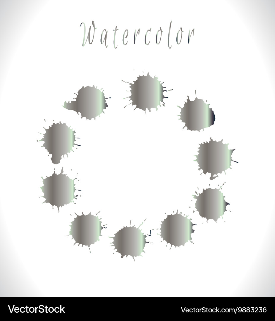 Silver splash round frame with empty center Vector Image