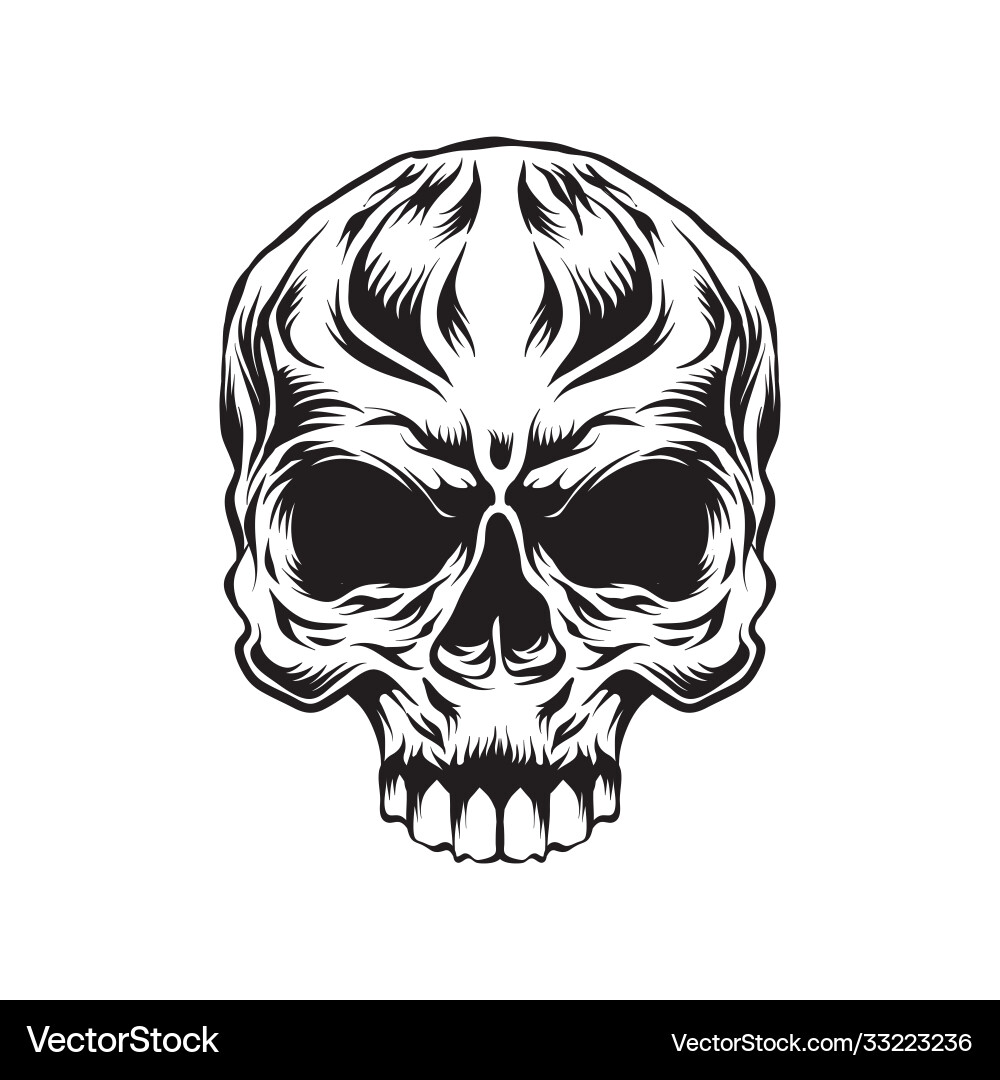 Spooky Skull Illustration Vector Image