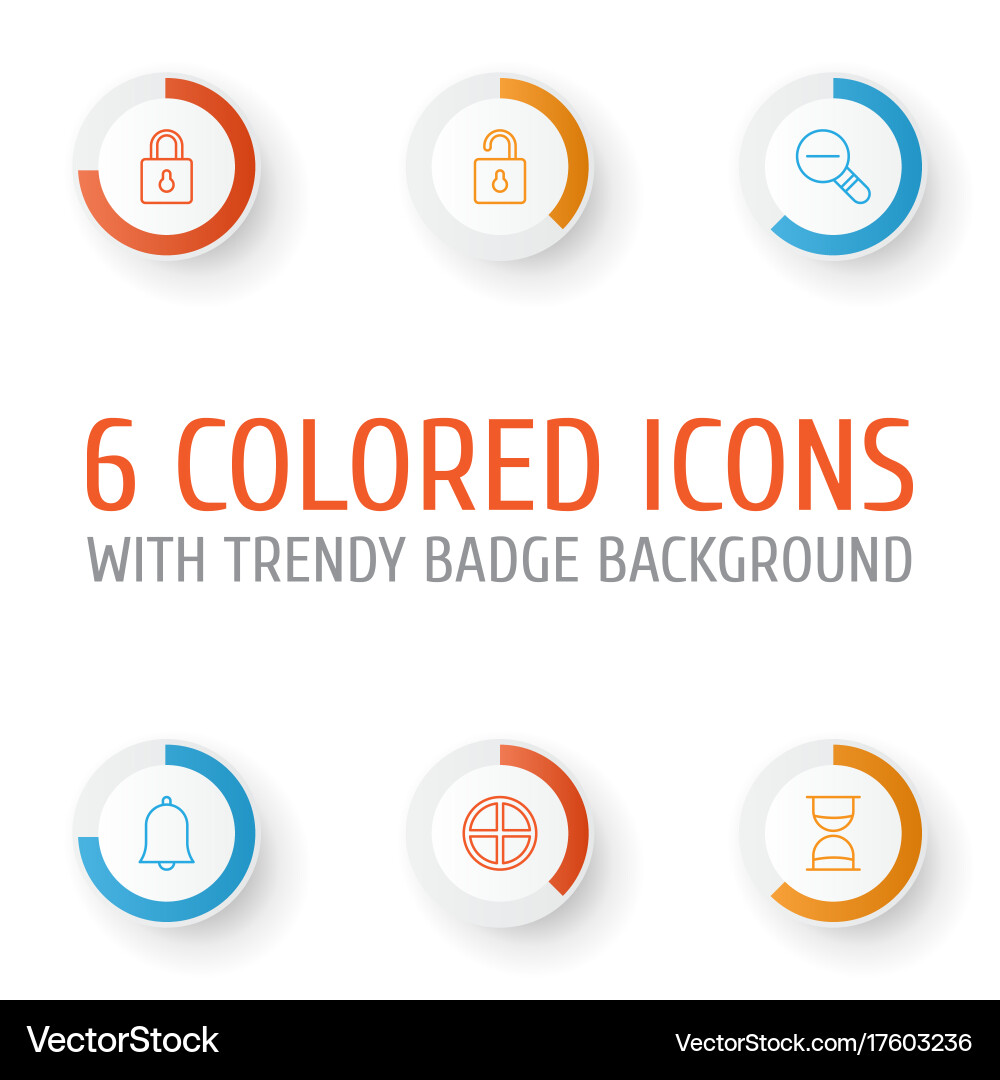 Web icons set collection of zoom out unlock vector image