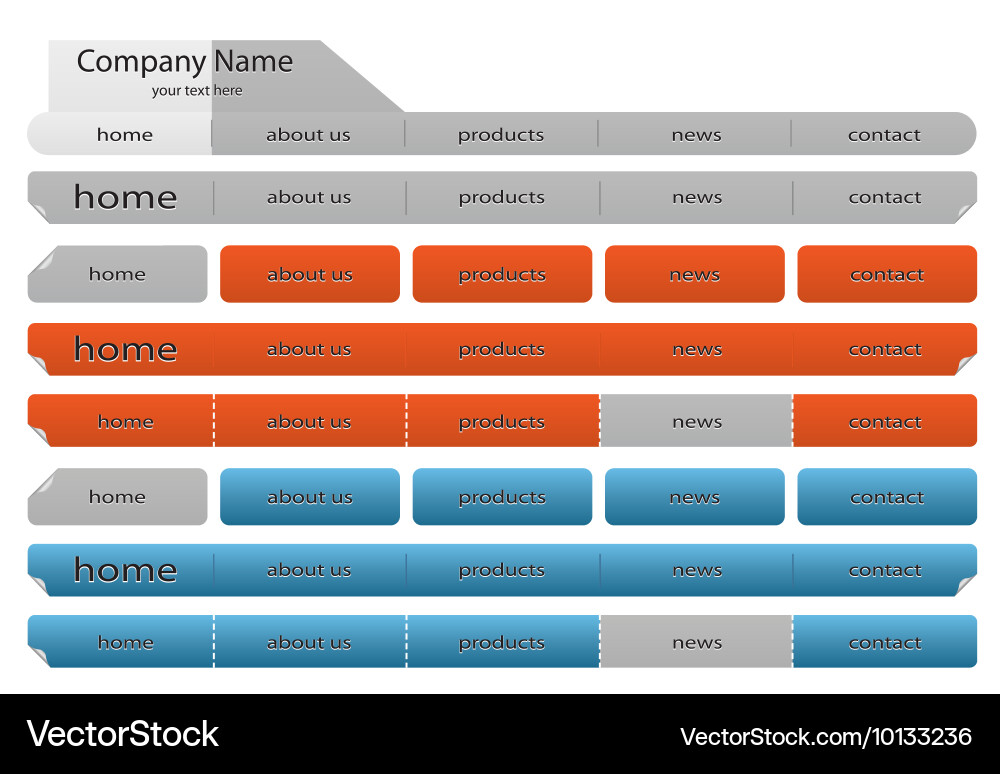 Web navigation templates vector image